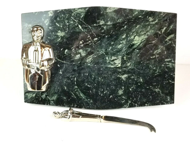 Lenox Butlers Pantry Green Marble Cheese Cutting Serving Board Tray Charcuterie