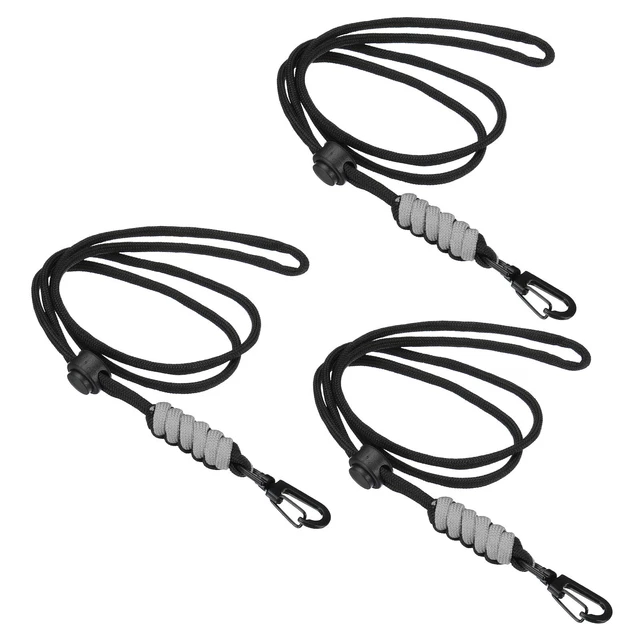 3Pcs Neck Lanyard Badge Lanyards Adjustable Long Strap Holder Keychains Grey