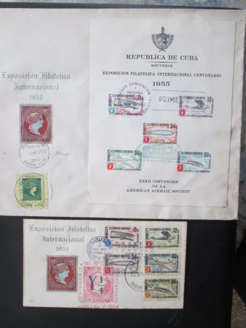 Caribe Cuba Sobres Primer Dia 1955.