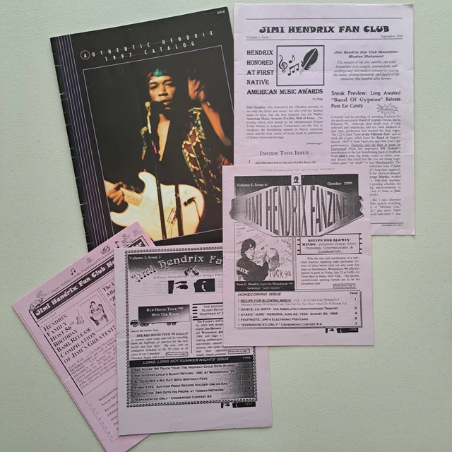 JIMI HENDRIX FAN Club News Letters Catalog Rare Lot EUR 17,49 PicClick IT