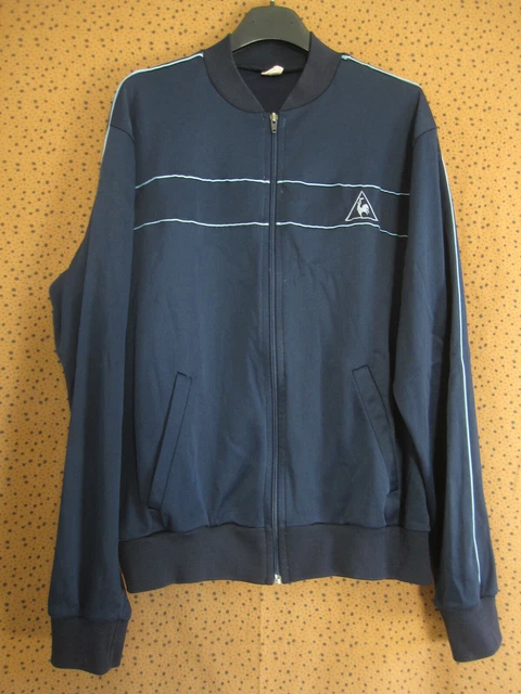 Veste Vintage Le Coq Sportif – Années 70, Bleue, Made In France, Taille 16 Ans (XS)