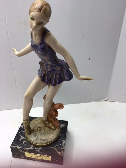 Depose Italy SIMONELLI Ballet Ballerina 7.5" Figurine on Marble Base 353 Vintage