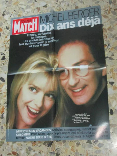 Affiche Poster Publicite Paris Match 2002 Michel Berger France Gall 10 Ans Deja