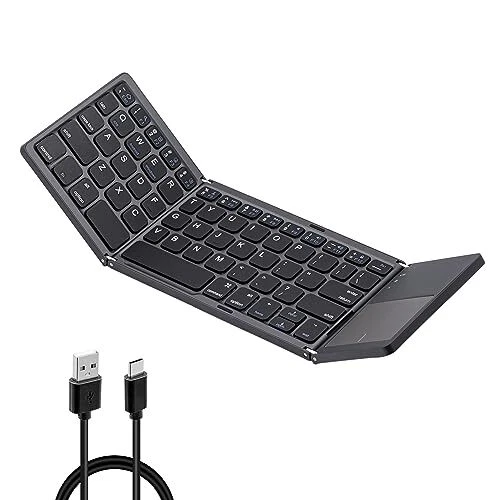 Tolesum Clavier Bluetooth Pliable avec Clavier Tactile sans Fil Touchpad pour...
