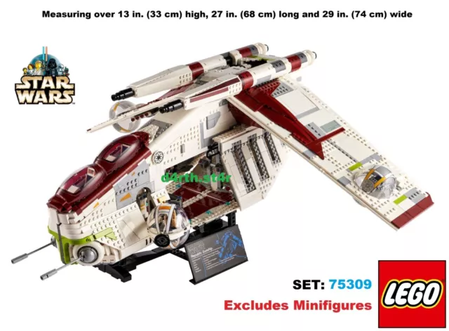 🌟EXCELLENT CONDITION🌟 Lego Star Wars 75309 Republic Gunship UCS Set🌟NO_FIGS🌟