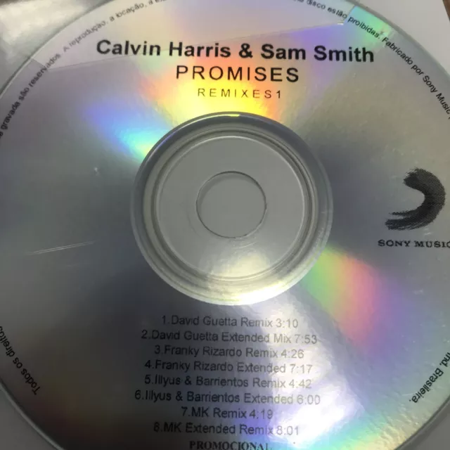 Calvin Harris Ft Sam Smith "Promises Remixes Part One" - New 8 Remix Promo Cd 2