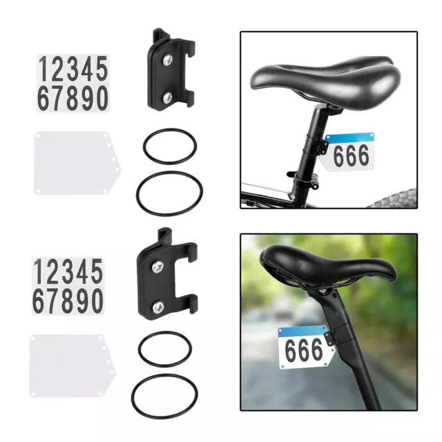 Racing Number Plate and Holder with Bands Parts Seatpost PP Bracket Fixed for