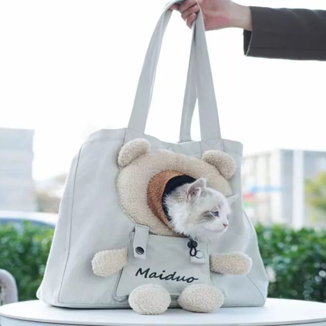 Foldable Pet Carrier Bag Cartoon Bear Pet Outgoing Shoulder Bag  Travel