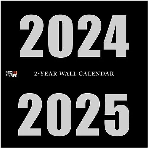 2YEAR CALENDAR 2025 and 2025 Hangable Monthly Wall Calendar 12" x 24