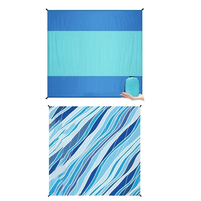 Tapis de pique-nique imperméable et anti-sable XXL 145x200 cm bleu