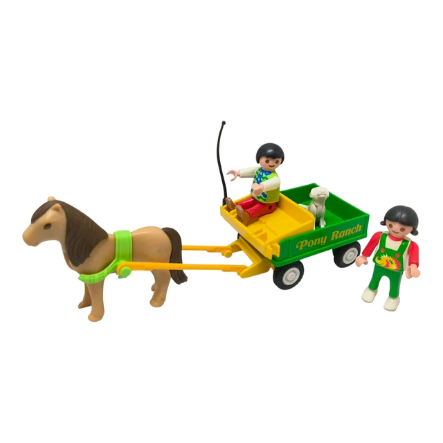 Playmobil - Famille Avec Attelage 3117 (calèche, Chevaux) - Set Complet Occasion - Réf. 0246
