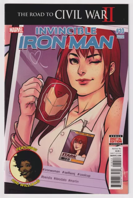 INVINCIBLE IRON MAN #10 | Vol. 3 | 2nd Print | 2nd Riri Williams | 2016 | NM-
