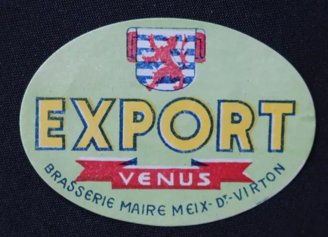 Ancienne étiquette bière EXPORT VENUS brasserie Maire MEIX beer label