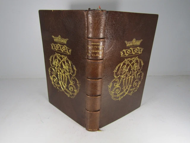 SUPERBE-Relié maroquin AUX ARMES signé VIÉ-LA PRINCESSE DE CLÈVES-ILLUSTRÉ-1878