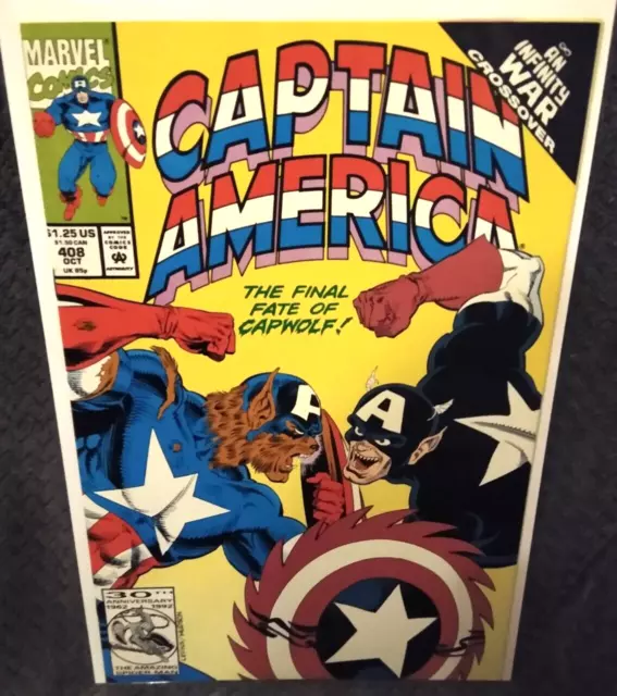 CAPTAIN AMERICA #408 NM 1992 Marvel Comics - Infinity War X-over - Man and Wolf
