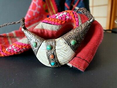 Old Tibetan Hand Made Tribal Talisman Necklace on Braded Cord …beautiful collect