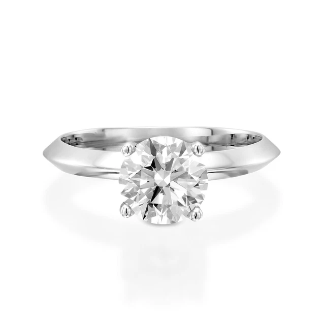 1/2 Carat G/SI1-SI2 Classic Diamond Engagement Ring Round Cut 14K White Gold
