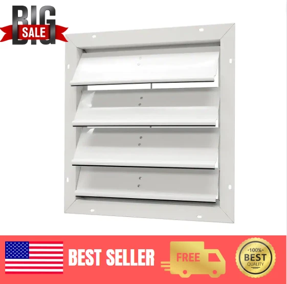 ALUMINUM 19.25& AUTOMATIC Power Gable Mount Vent Shutter Attic Air Fan