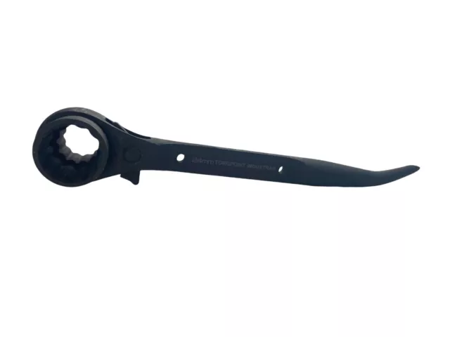 Reversible Ratchet Wrench Socket 19mm x 24mm Curved Ratcheting Podger Bar Tool