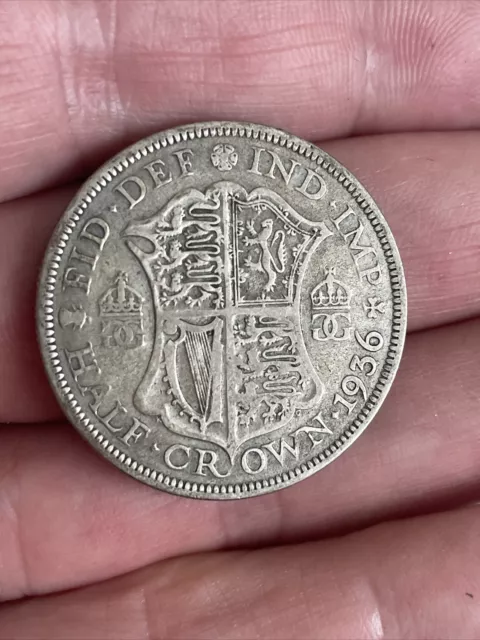 Great Britain 1936 - King George V - Silver .500 Half Crown Coin