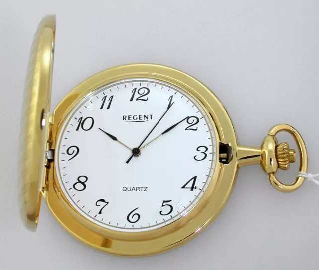 Cheap Gold Plated Regent P-137 Quartz Pocket Watch Good Readable