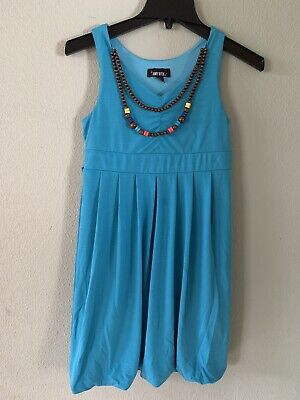 AMY BYER Girls Blue Dress Size 14 with necklace Sleeveless