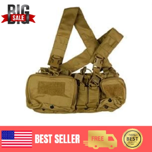 HSP D3CR-Heavy Chest Rig Supports .308 Platforms, Nylon Construction, Coyote Brn