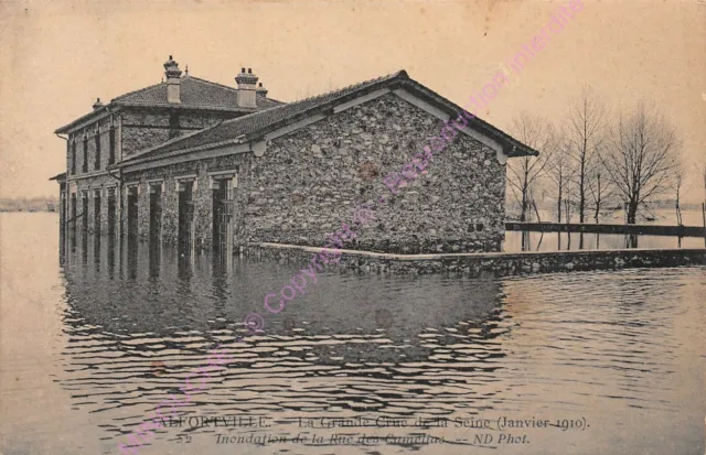 CPA 94140 ALFORTVILLE Grande crue Seine 1910 inondation rue des Camélias Edt ND