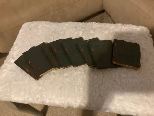 Lot Of 8 Mini Small Antique Circa between 1700-1800 Books little Leather Library