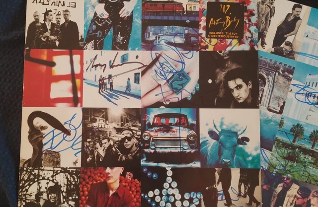 Rare 12" U2 Vinyl Lp Signed By The Band And Drawn On By Bono