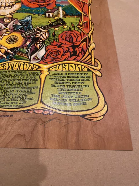 LOCKN Poster 2018 Dead & Company Wood Variant Edition AJ Masthay Signed #/100 3