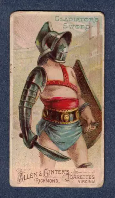 GLADIATOR'S SWORD 1887 N3 Allen & Ginter Arms Of All Nations