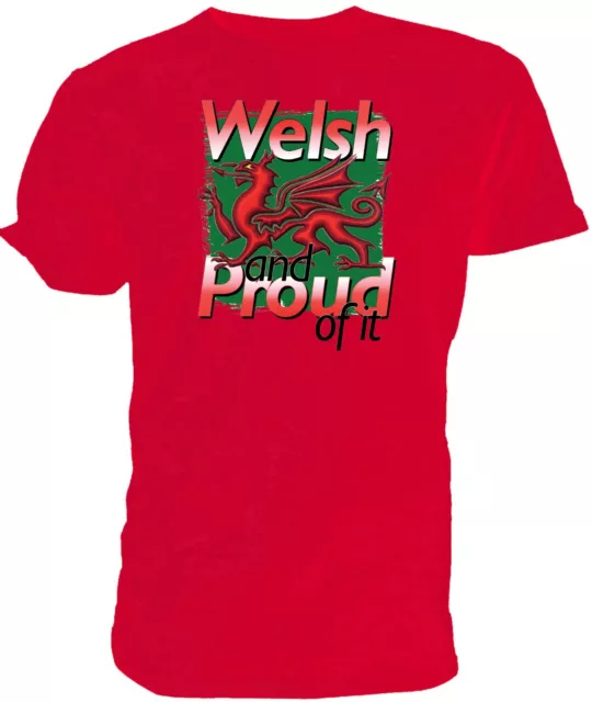 T-shirt Welsh Dragon, gallese e orgoglioso di esso!, Rugby Six Nations uomo/donna