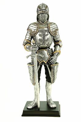 Ritter Figur mit Schwert auf der rechten Seite Mittelalter Ritterrüstung Deko 