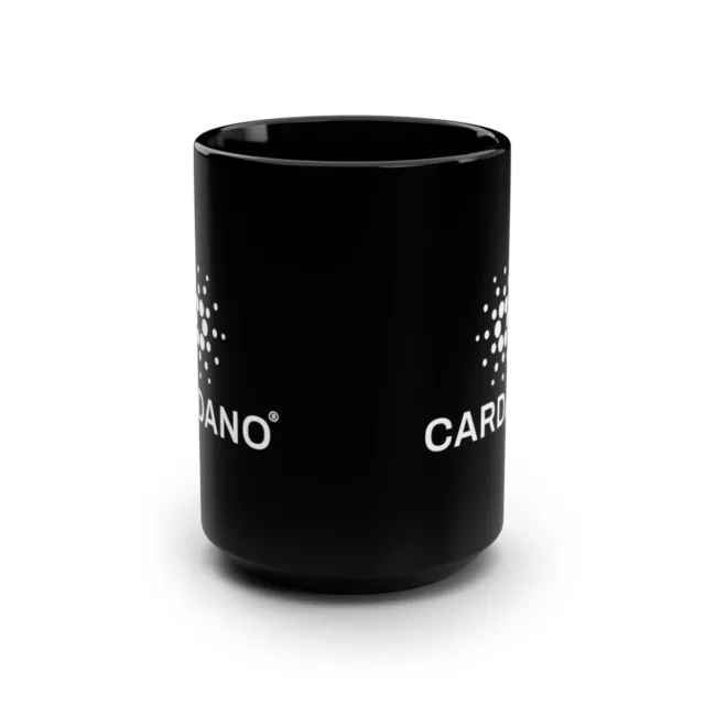 Cardano ADA Blockchain Black Ceramic Coffee Mug 15oz, Crypto Cup, Cryptocurrency