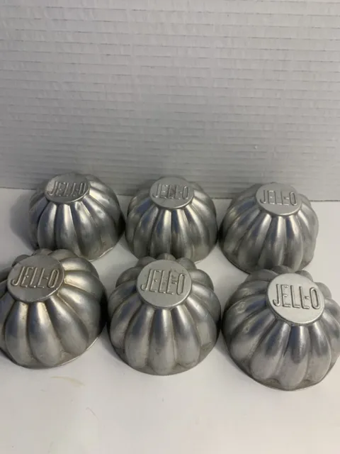 Vintage JELL-O Branded Aluminum Molds Tarts Fluted Mini Set of 6