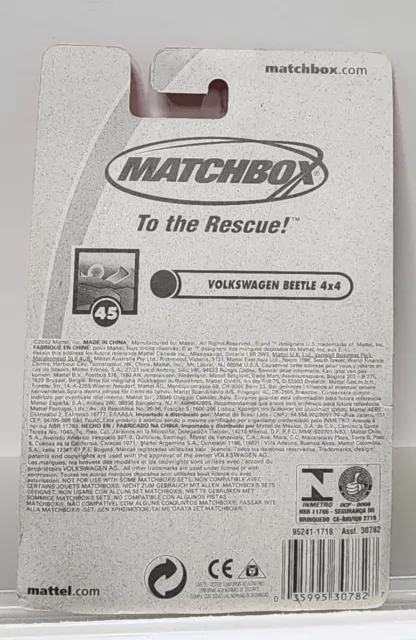 New Matchbox Hero City Die-Cast VW Baja Beetle 4x4 Rescue Car, Volkswagen Bug 2