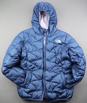 Girl's The North Face 550 Goose Down Reversible Jacket Blue Purple Sz M (10/12)
