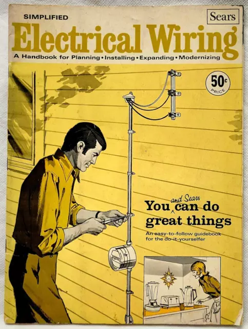 Vintage 1969 SEARS Simplified Electrical Wiring Handbook DIY Guidebook