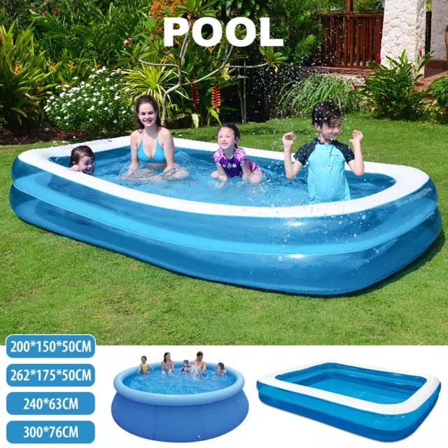 8/10ft Inflatable Paddling Pool Prompt Set Swimming Pool Family Outdoor Party