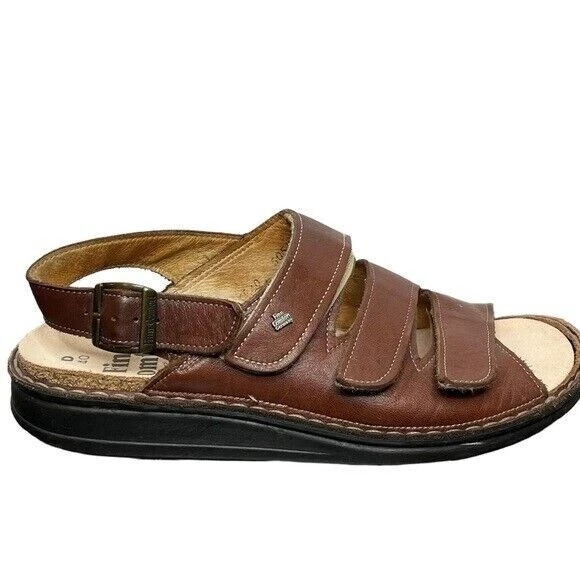 Finn Comfort Women's Sylt (Soft) Leather Adjustable Trap Sandal Size 40EU 9US