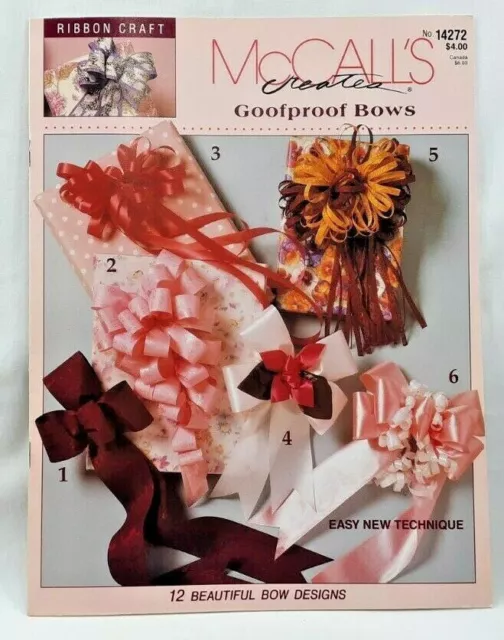 1994 McCalls Creates Goofproof Bows 14272 Easy Technique 12 Designs Vintage 6865