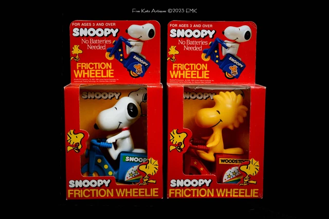 VINTAGE WOODSTOCK (SNOOPY) Friction Wheelie in Original Box