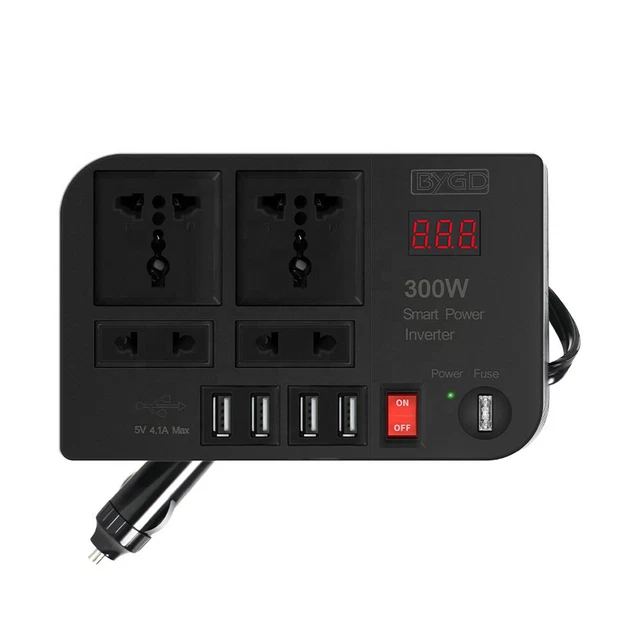 Inverter auto 300 W DC 12 V a 220 V convertitore di potenza 4 porte USB adattatori presa -de