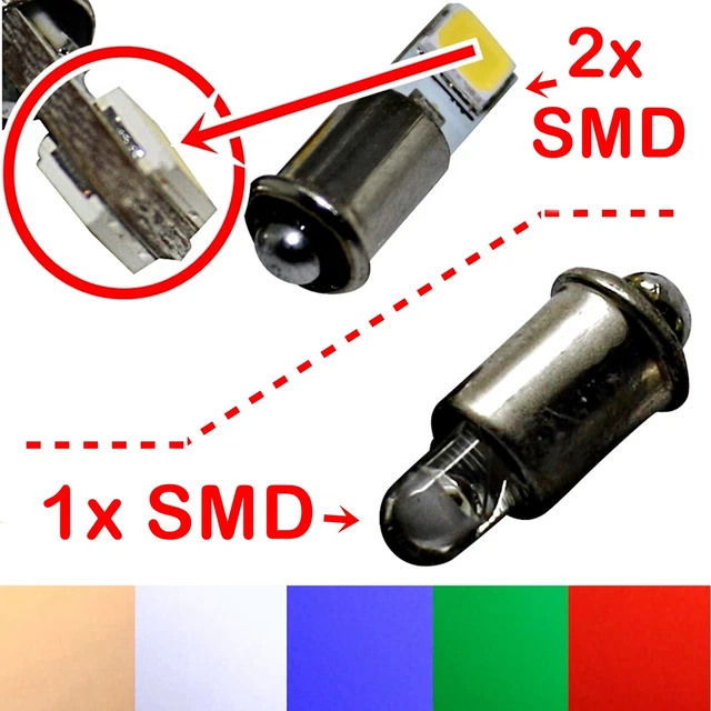 Lot De 100 LED MS4 E5,5 - 12V à 19V - Pour Modélisme Ferroviaire échelle HO - Plusieurs Couleurs