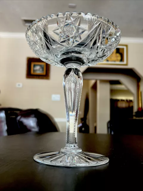American Brilliant Period Cut Glass 7” Approx. Compote, c. 1880-1900