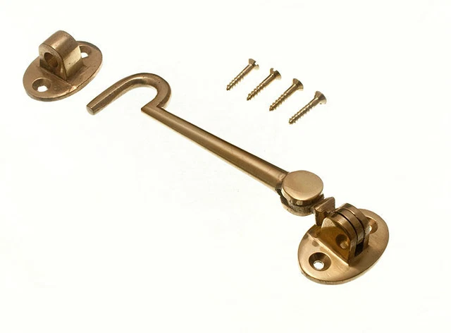 Crochet De Cabine Et œillet En Laiton - 150 Mm (15.2 Cm) - Pour Portail, Loquet De Porte - Pack De 1, Neuf, Royaume-Uni