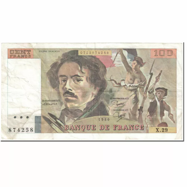 [#602996] France, 100 Francs, 100 F 1978-1995 ''Delacroix'', 1980, Undated (1980