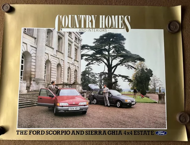 Original Ford Sierra 4X4 Granada Estate Rs Dealer Poster Part Brochure Engine