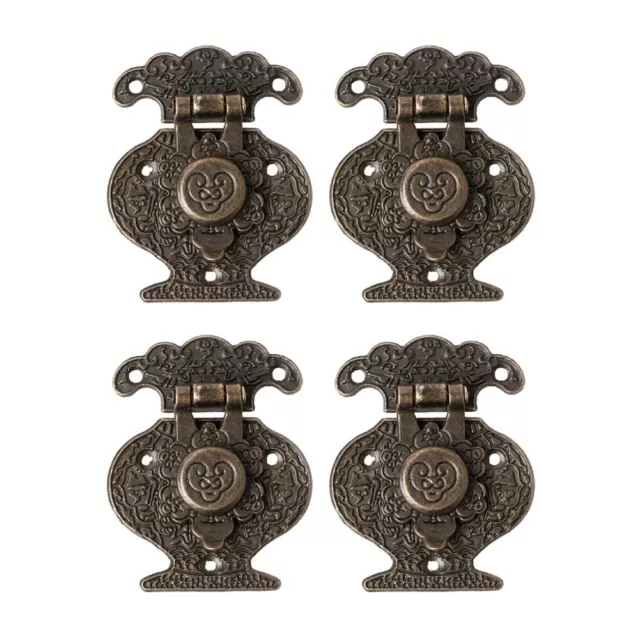 4PCS Antique Bronze Hasp for LATCH Jewelry Wooden Box Cabinet Buckle Lock Decora 2